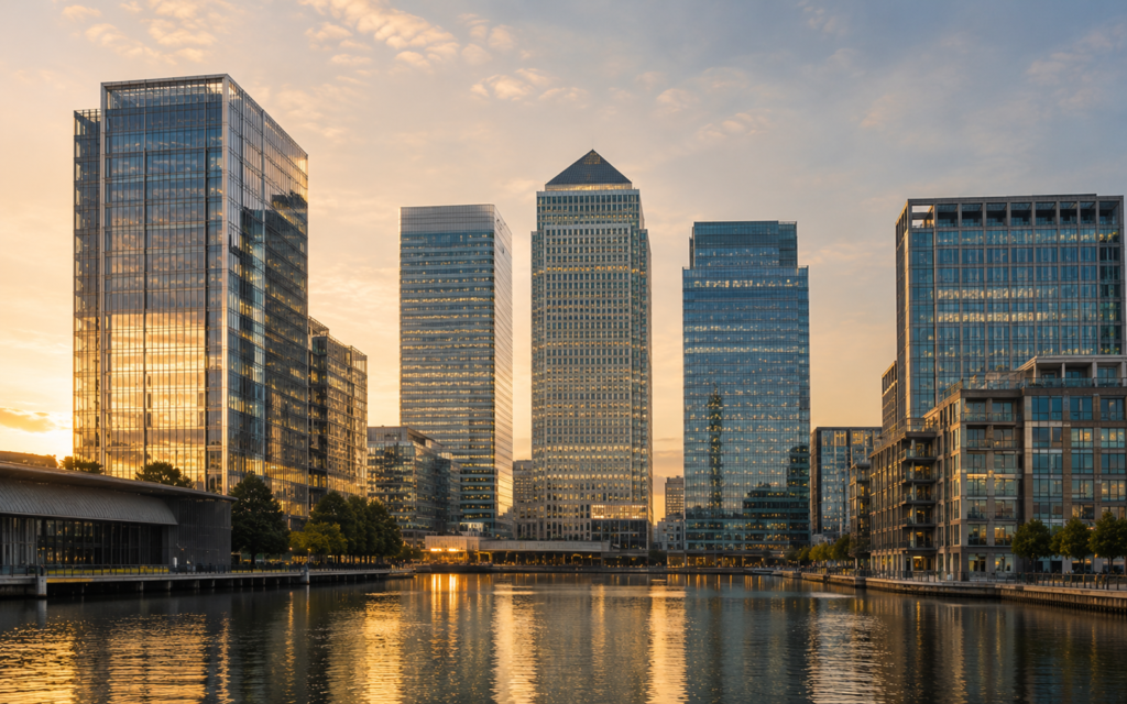 Canary Wharf financial district in London