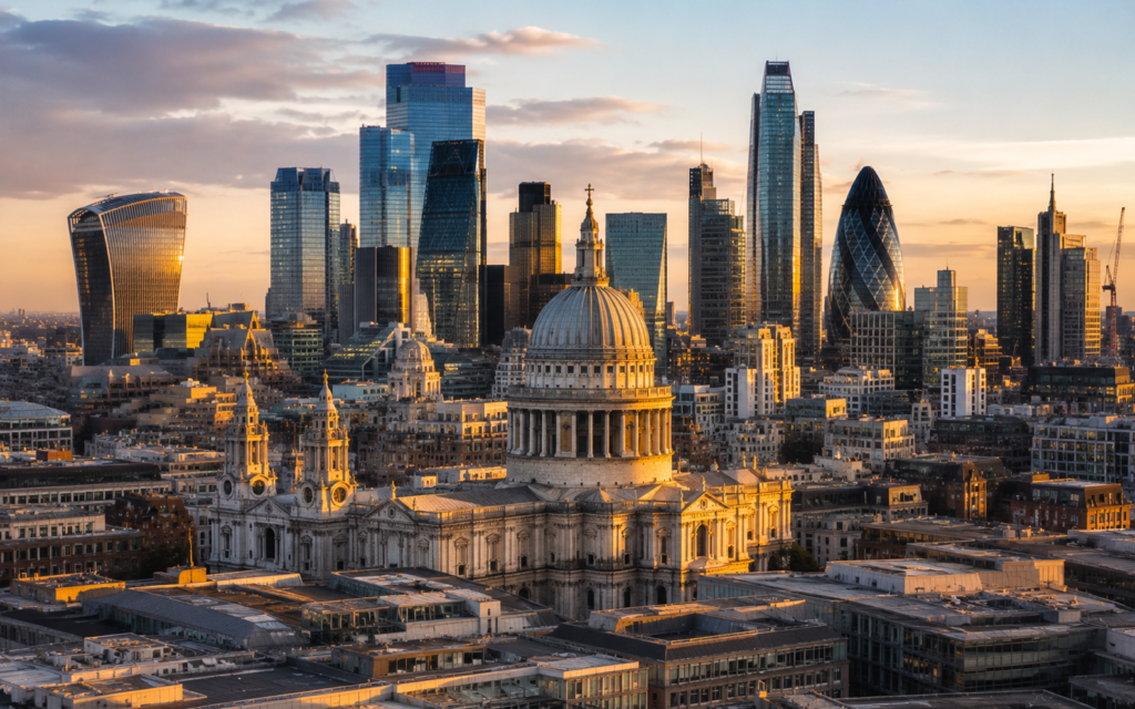 City of London financial district skyline