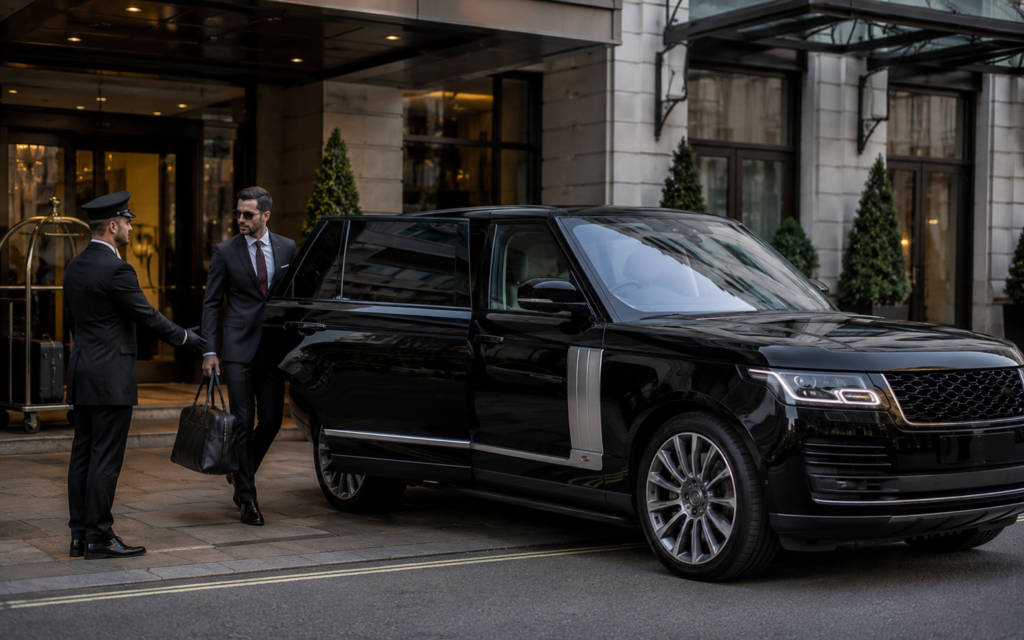 Luxury Mercedes-Benz V-Class chauffeur service for corporate events in London.