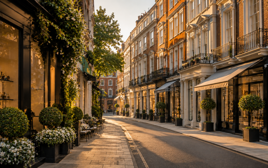 Boutique streets in Marylebone, London