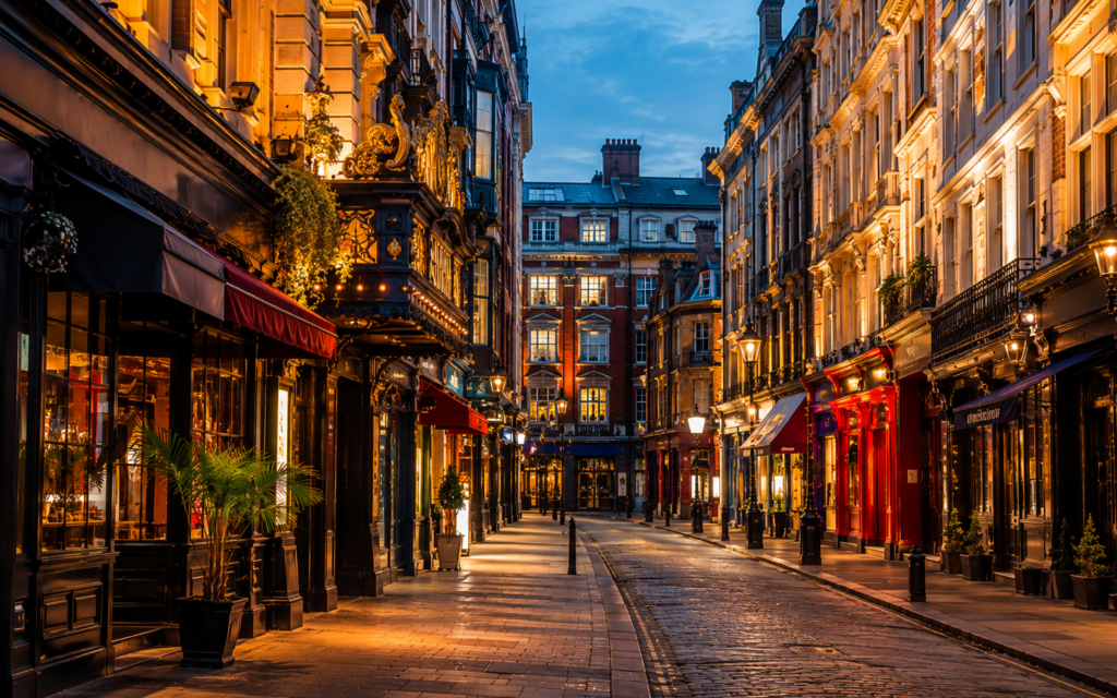 Historic Soho streets in London