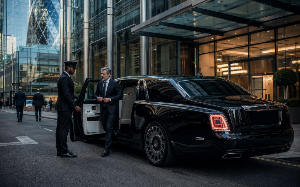Corporate chauffeur service in London with Rolls-Royce Phantom
