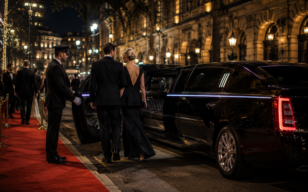Event chauffeur service in London with luxury stretch limousineLuxury event chauffeur service with stretch limousine.